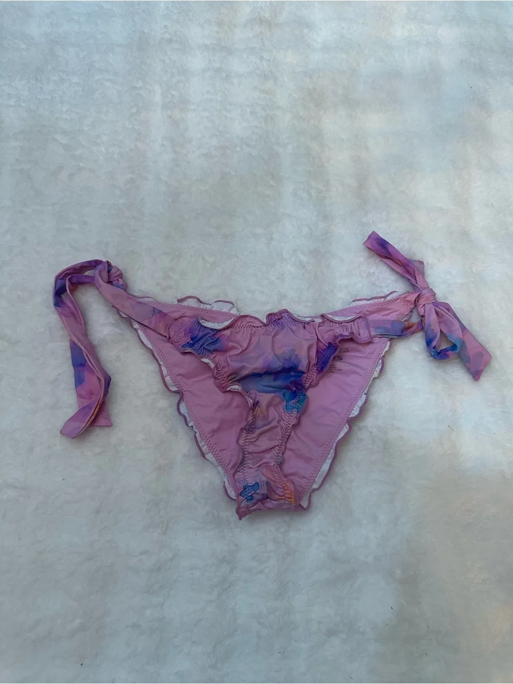 NEW Frankies Bikinis Colby Watercolor Floral Tie Side Bikini Bottom 39110